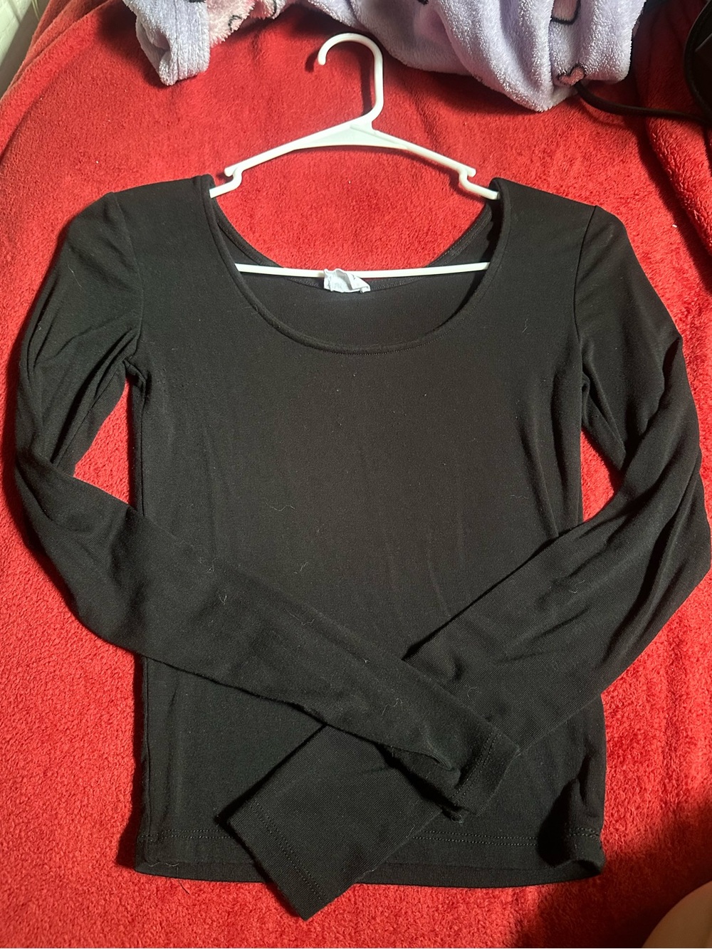 Cotton On Black Long Sleeve Scoop Neck Tee